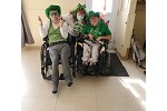 Happy people dressed up for St. Patricks's Day celebration